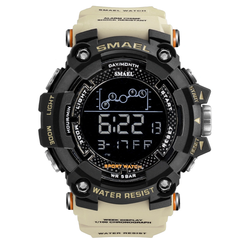 Sports Digital Watches Men's Multifunctional Alarm Waterproof Electronic Gift Watches Wholesale/Supplier Black