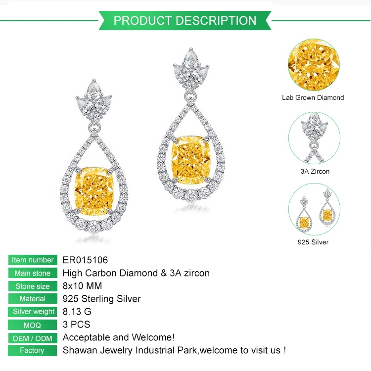 Fashion 925 Sterling Silver Water Drop en forme de zirconium Diamond Boucles d'oreilles bijoux de boucle d'oreille en gros puces d'oreilles