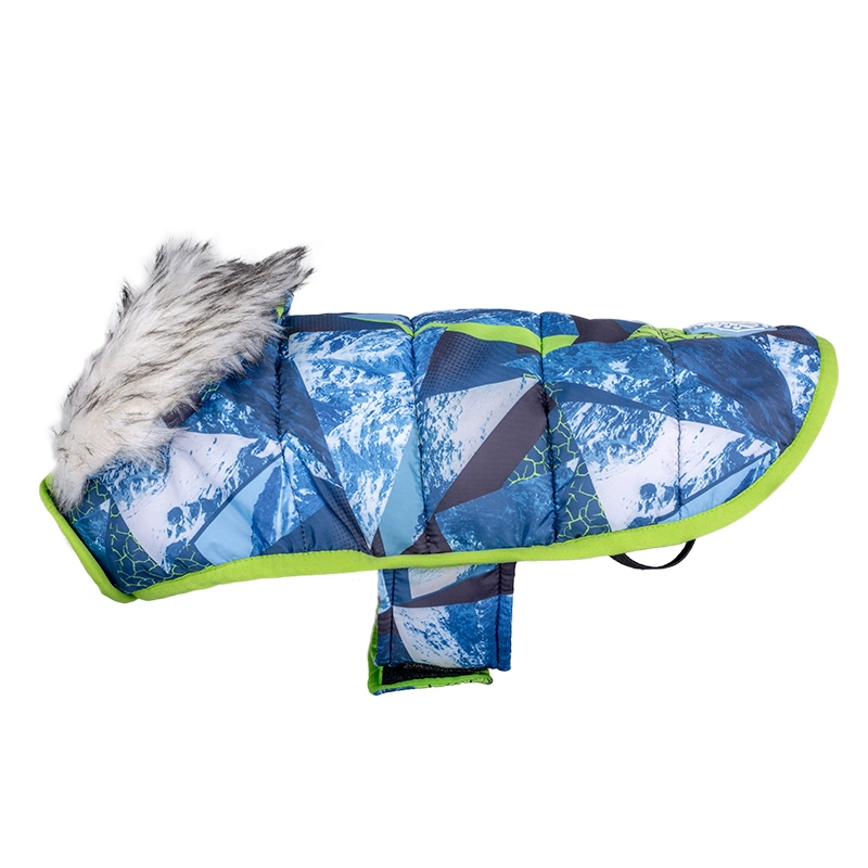 Pet Rena elegante impresión Double-Side RPET colecciones de invierno cálido confort suave capa de ropa de perros