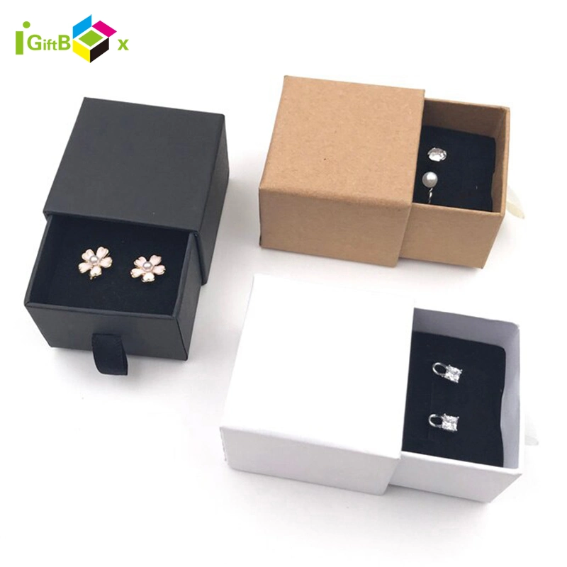 Luxury Black Jewelry Gift Box Packaging with Foam