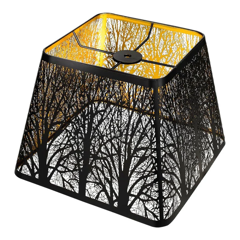 Квадратная ламинат Металлическая ламинат с узором из дерева, подходящий для стола Фонари и напольные лампы