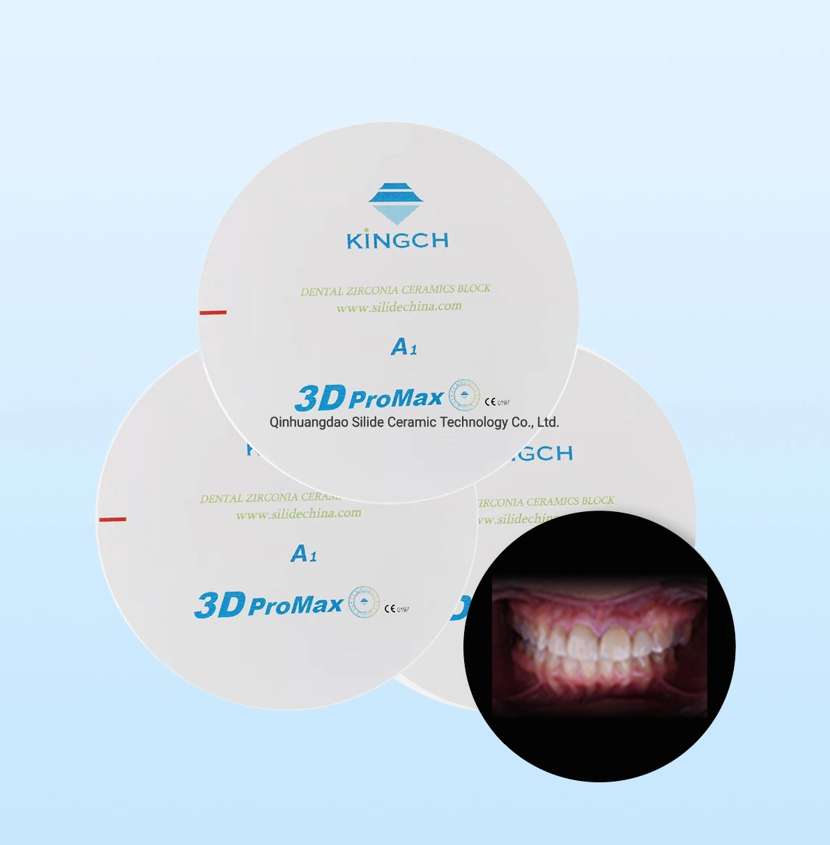 Kingch consumibles de laboratorio dental de zirconio multicapa en 3D en blanco para abrir el sistema Cadcam