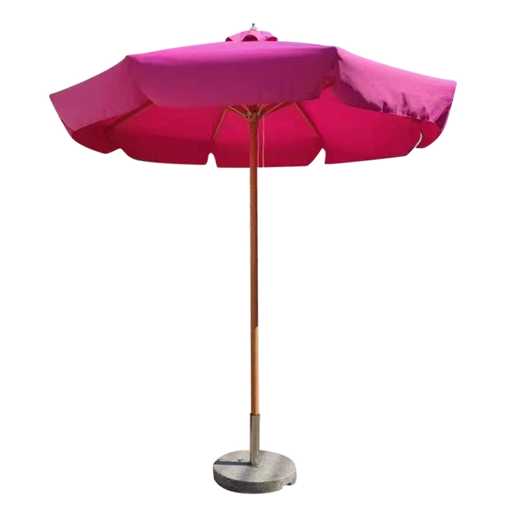 9'ft Garden Parasol Swimming Pool Wooden Beach Umbrella with UV Protection