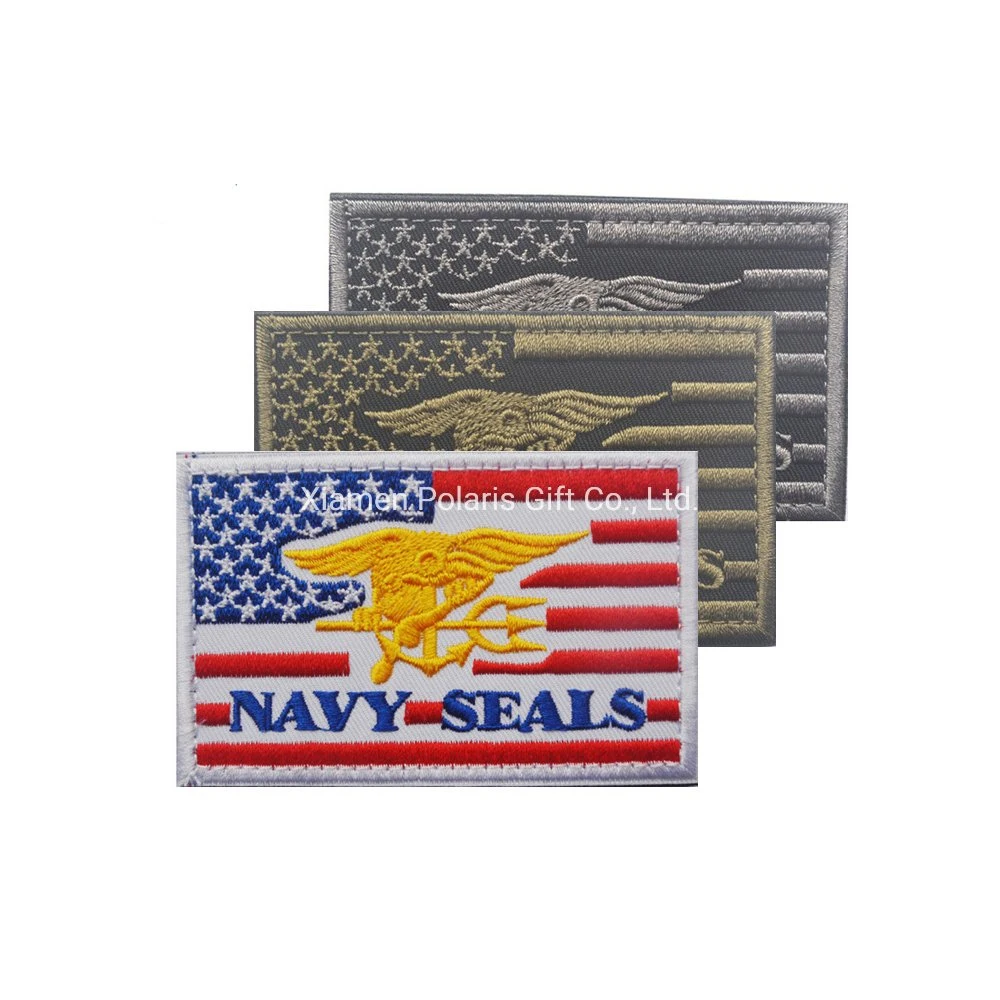 Personalized National Flag Woven Iron on Patch embroidery  Badge