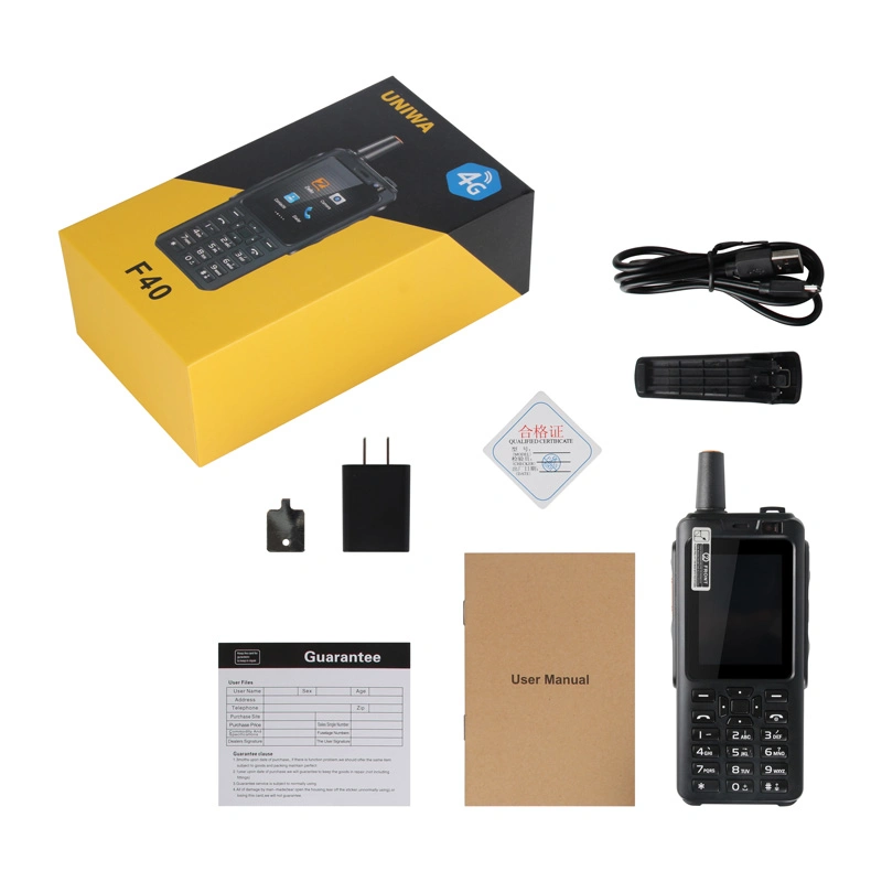 Uniwa F40 2,4 pulgadas 4G Android Zello POC Radio IP65 Teléfono móvil Walkie Talkie impermeable