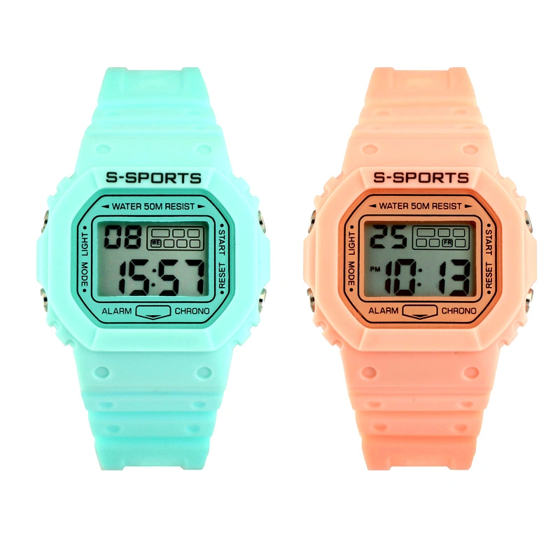 Unisex OEM Best Selling Custom Sport Water Proof Digital Wrist Waterproof 5ATM Lady Watch Digital Watches