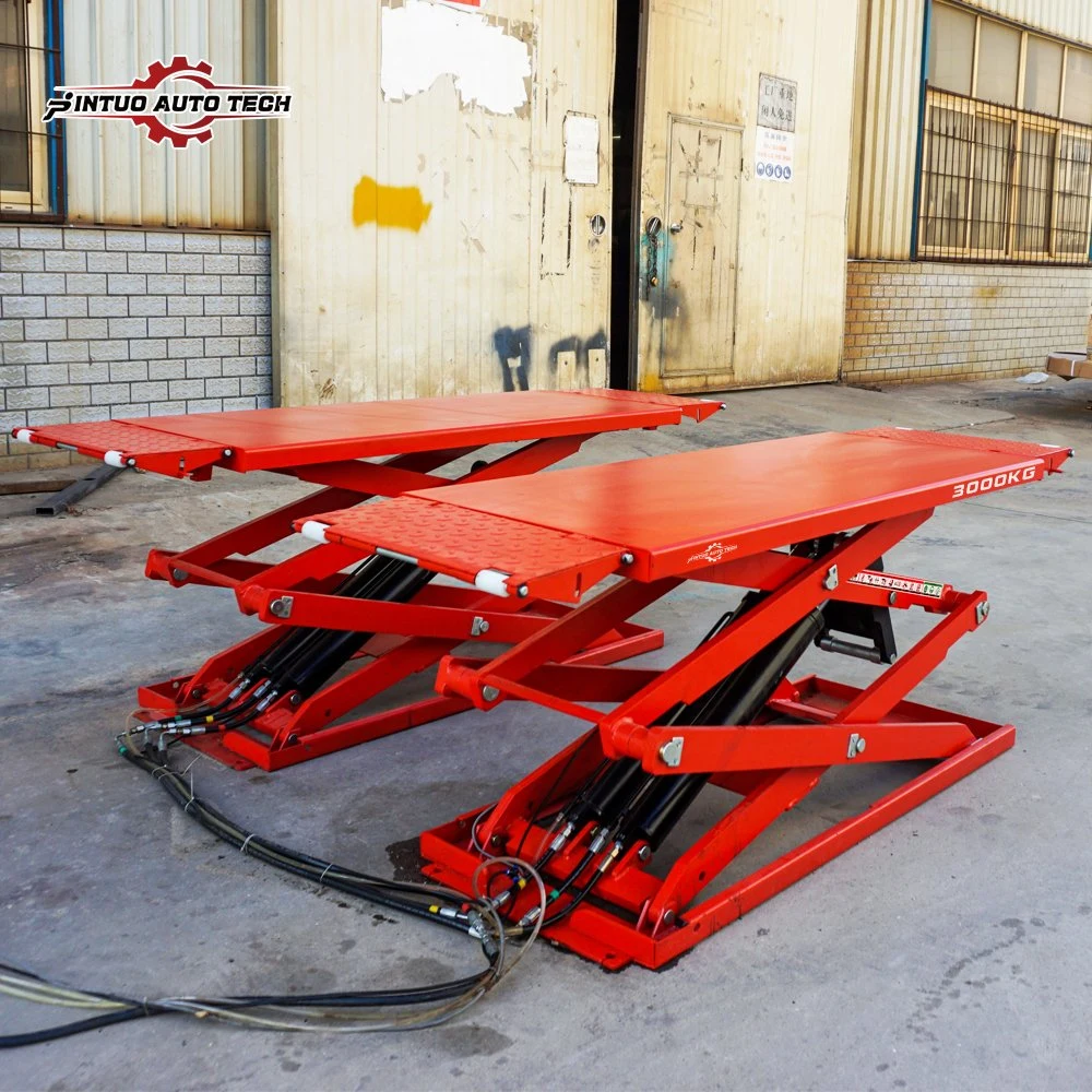 Jintuo Super Thin Scissor Hydraulic Lift Vierzylinder-Antrieb Min Höhe 110mm für den Unteren Chasis Auto verwendet