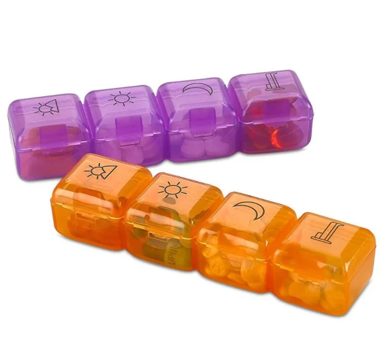 Ready to Ship Weekly Pillbox 7 Days Pill Box Portable Plastic 28 Compartments