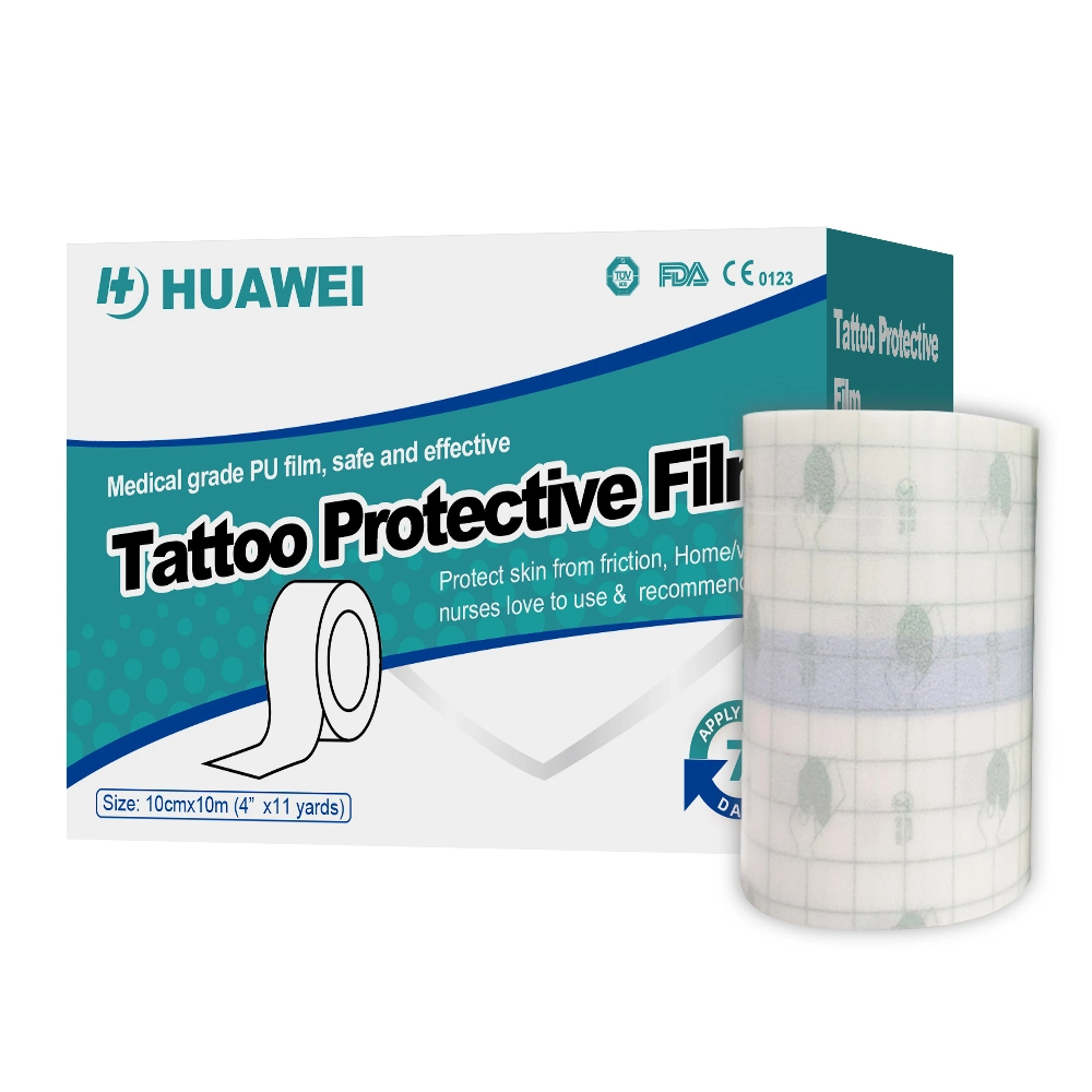 Medical Adhesive Glue Coating Breathable PU Film Waterproof Tattoo Protect PU Film Roll