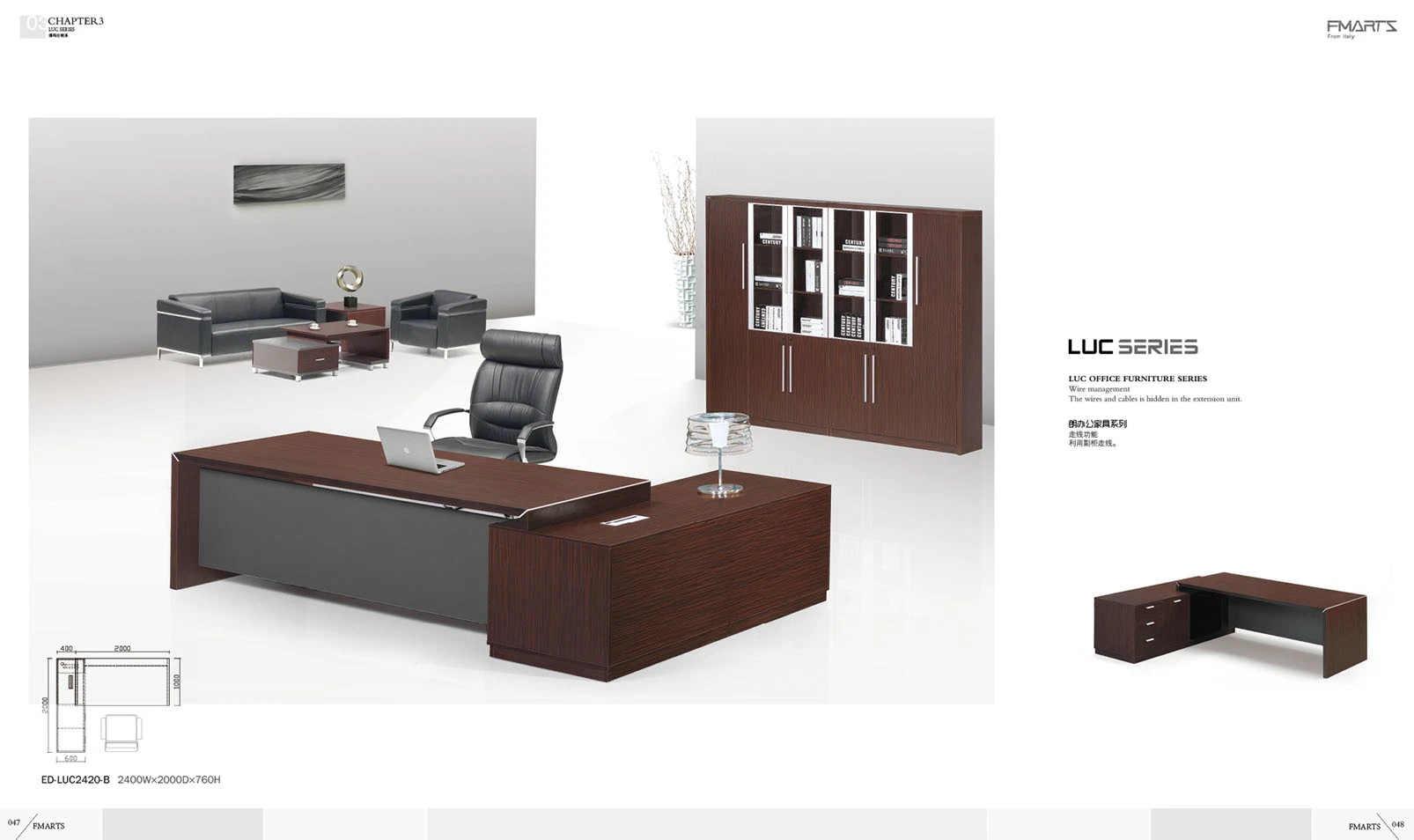 Modern Office Furniture Luxury Wooden Executive Table for Boss