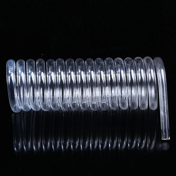 Clear Transparent Helical Quartz Glass Coiled Flexible Tube Hose