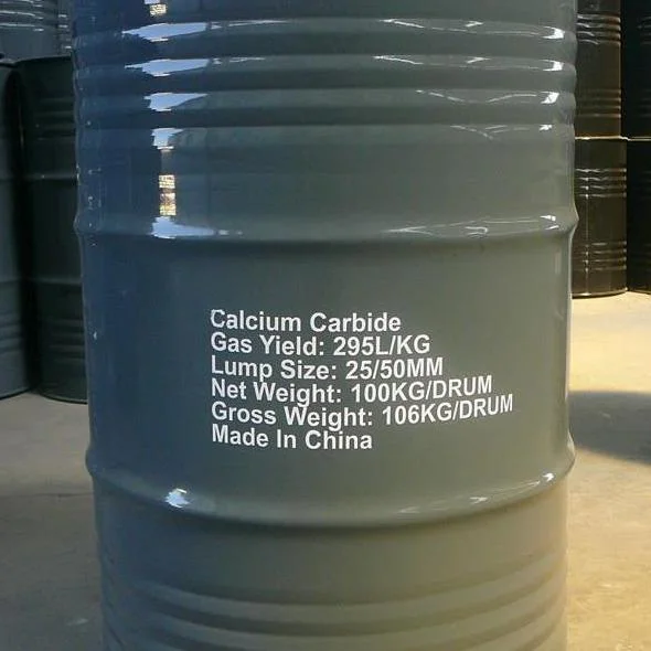 Fábrica China vende Carbide Calcio de todos los tamaños 50-80mm / Gas rendimiento 295L/Kg Min Calcio Carbide Piedra Precio Carbide Calcio