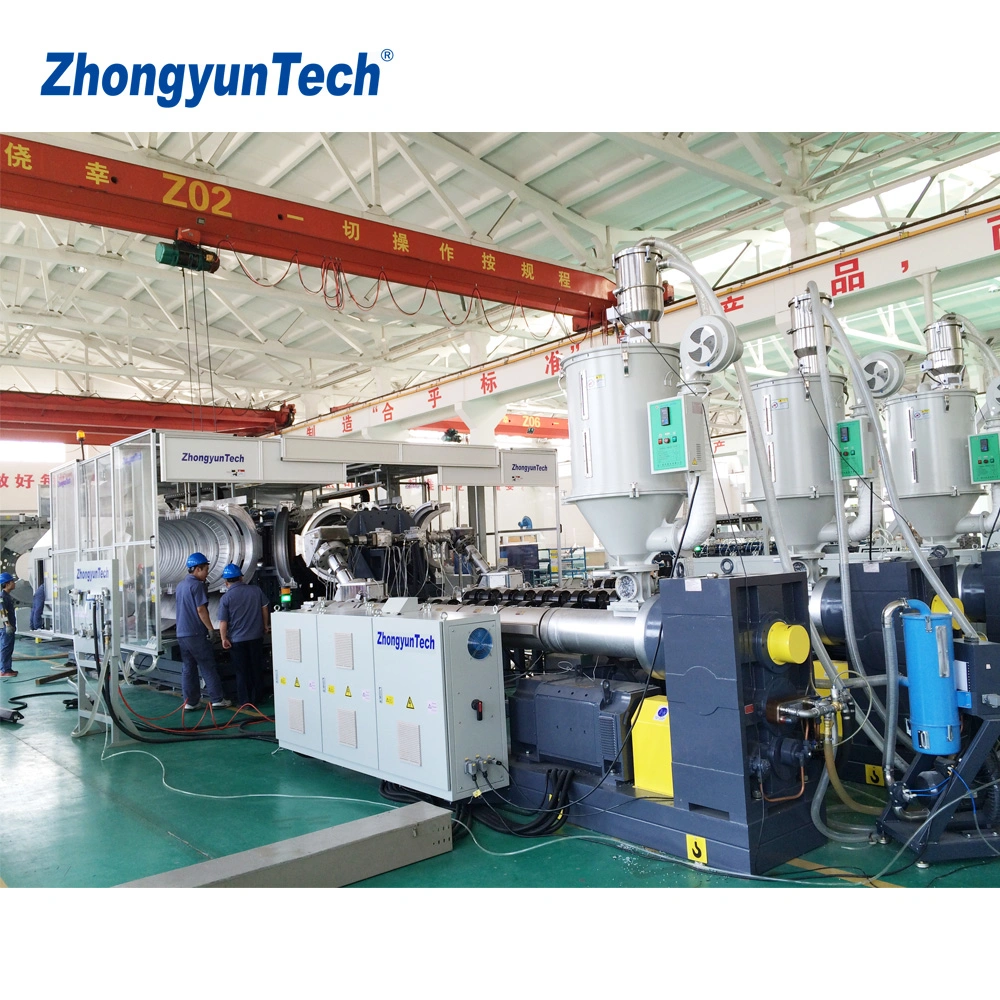 ZhongyunTech ZC-300H PE Plastics Corrugated Pipes Machine for Electric Conduit