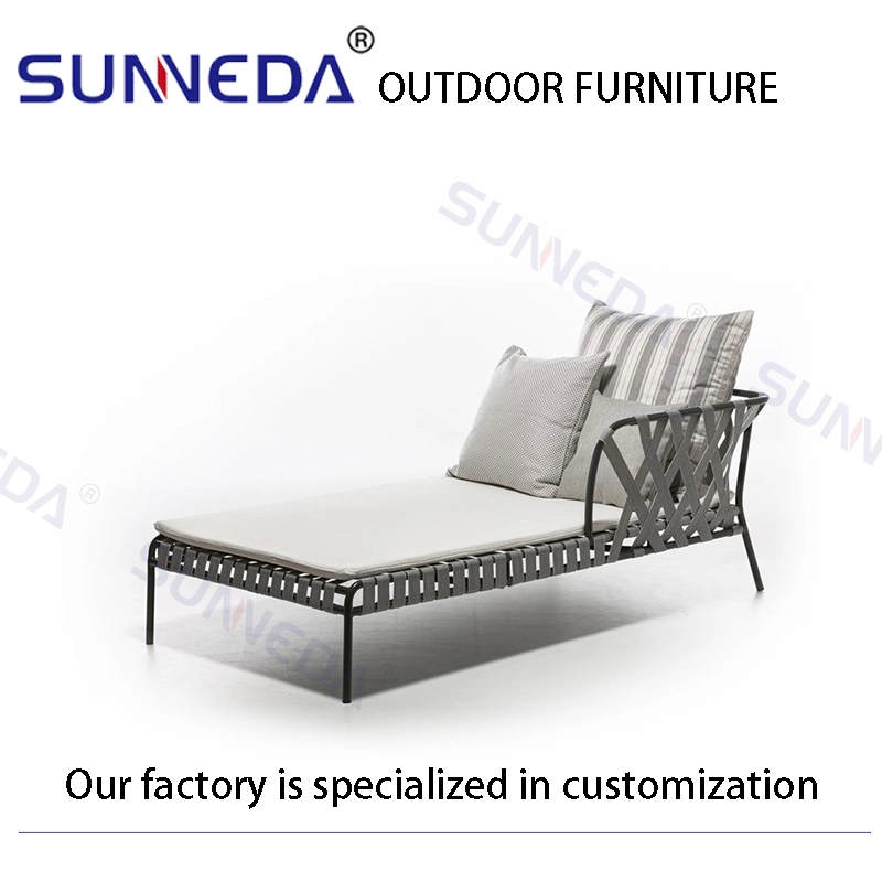 Aluminium Alloy Metal Cushion Bistro Studio Courtyard Outdoor Lounger Furniture