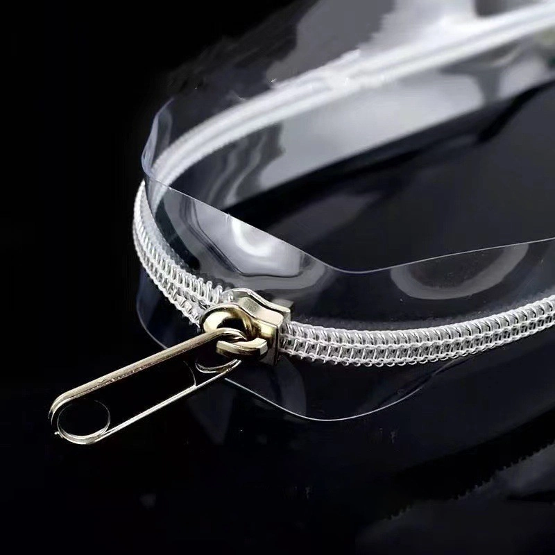 Hot-Sale 5# TPU EVA PVC Transparent Zipper White Tape Clear Long Chain Nylon Zipper for Fashion Bag