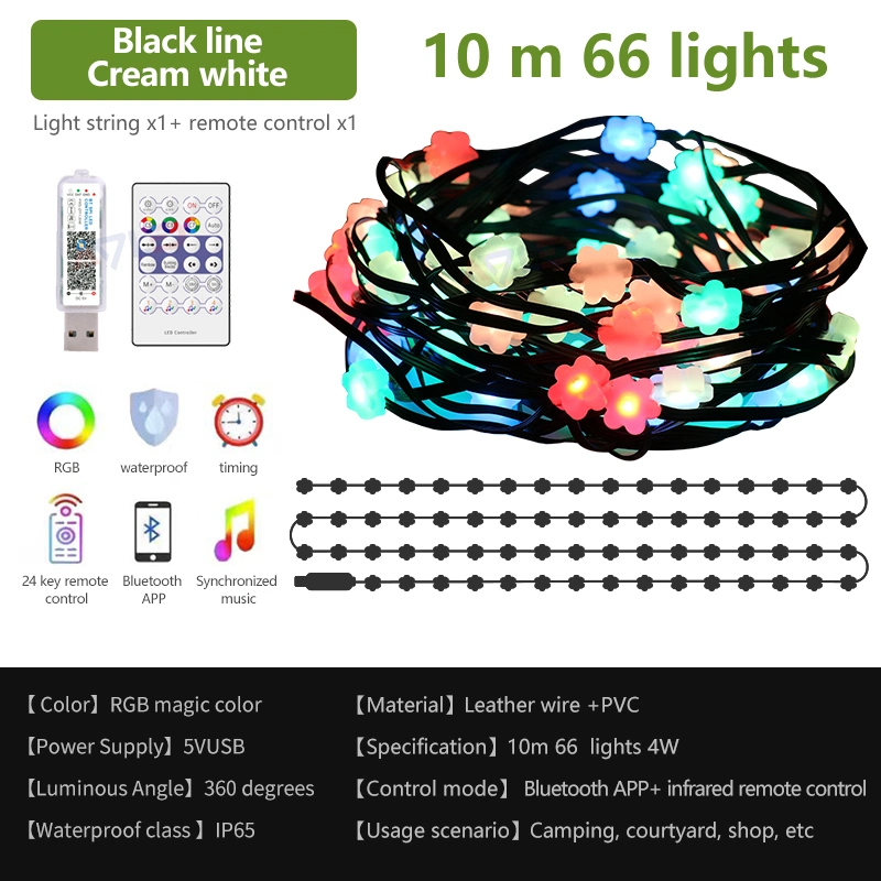 APP Control WiFi Smart Music Outdoor LED String Kits, USB angetriebene Fairy Lights Addressable 5m/10m Weihnachtslichter LED String