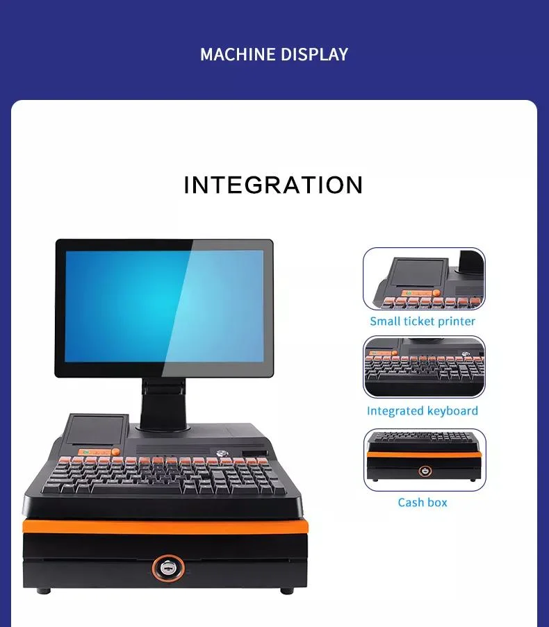 15.6 écran tactile système POS tout en un/caisse/POS des caissiers Machine