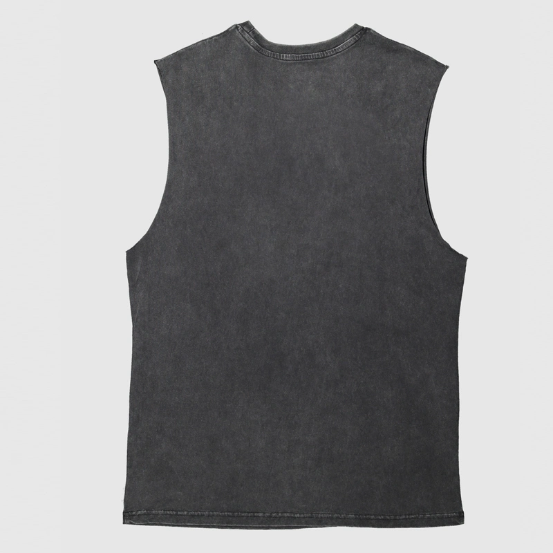 Custom High quality/High cost performance  Cotton Tank Top Vintage Wash Men's Vest for Sports