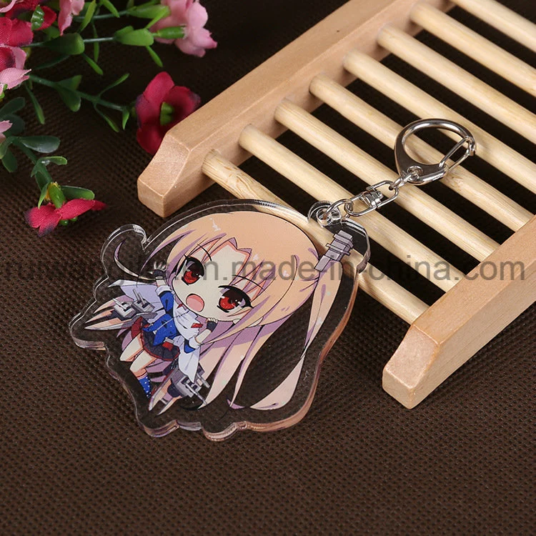 Custom Animation Transparent Acrylic Keychain for Souvenirs