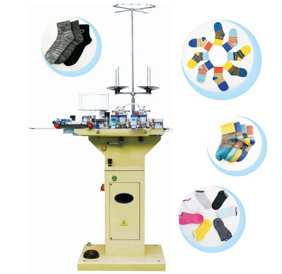 Máquina automática para hacer calcetines lisos y de rizo de 4 pulgadas