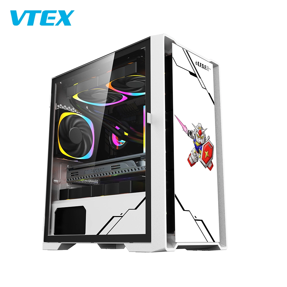 Verificación de PC RGB de blancos personalizado Gabinete Matx Itx con ventilador de la animación juego de ordenador caso