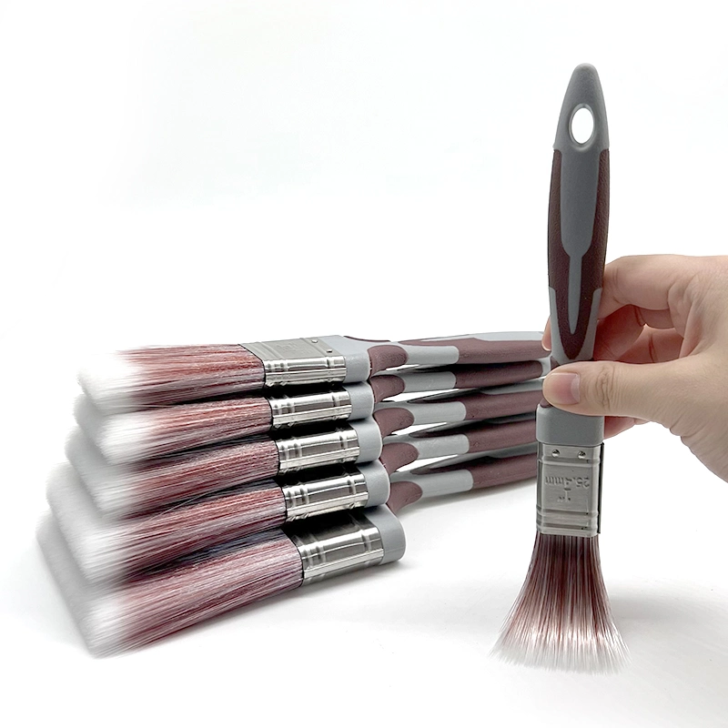 MSN Rubber Ergonomic Handle Paint Brush Suitable Long Working Painting Comfortable Grip Paint Brush Set