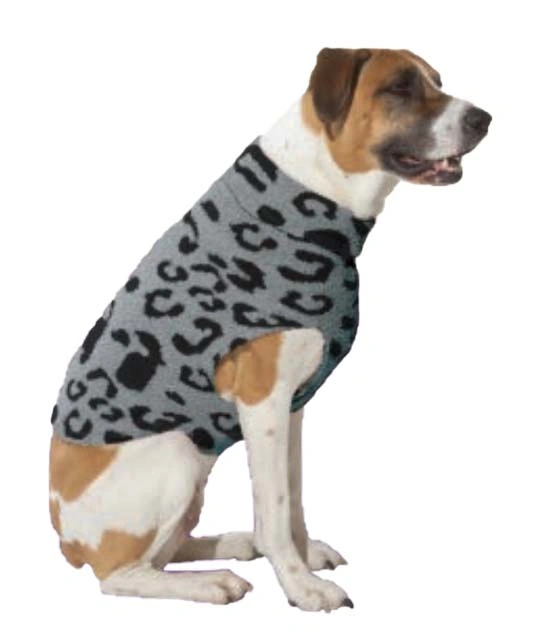 Winter Durable Soft Chenille Fleece Leopard Pet Dog Knitted Sweater