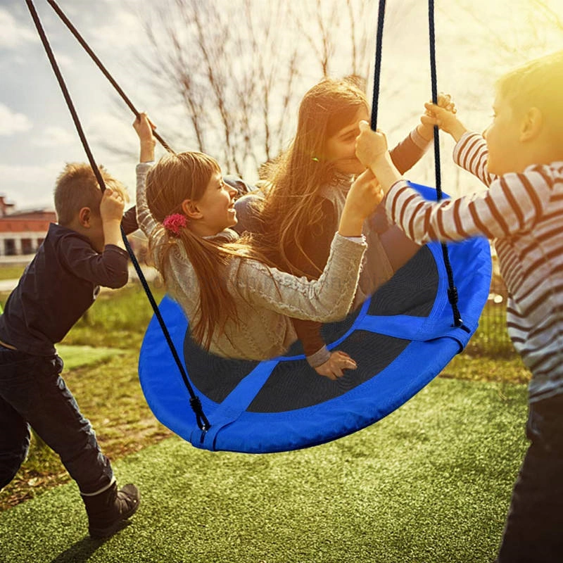 Outdoor Garden Round Circular Double Seat Hanging Swing with Metal Stand Furniture Color Material Origin General Place Model Camping Chair