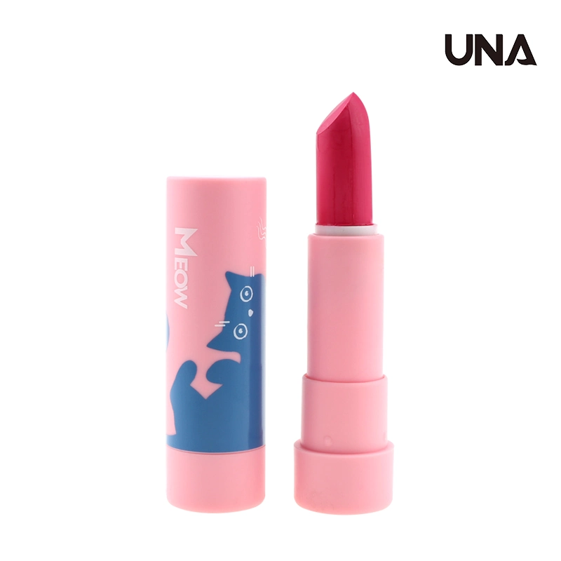 Wholesale/Supplier Private Label Classic 6 Colors Cute Cat Pink Lip Case Vegan High Pigment Moisturizing Lipstick