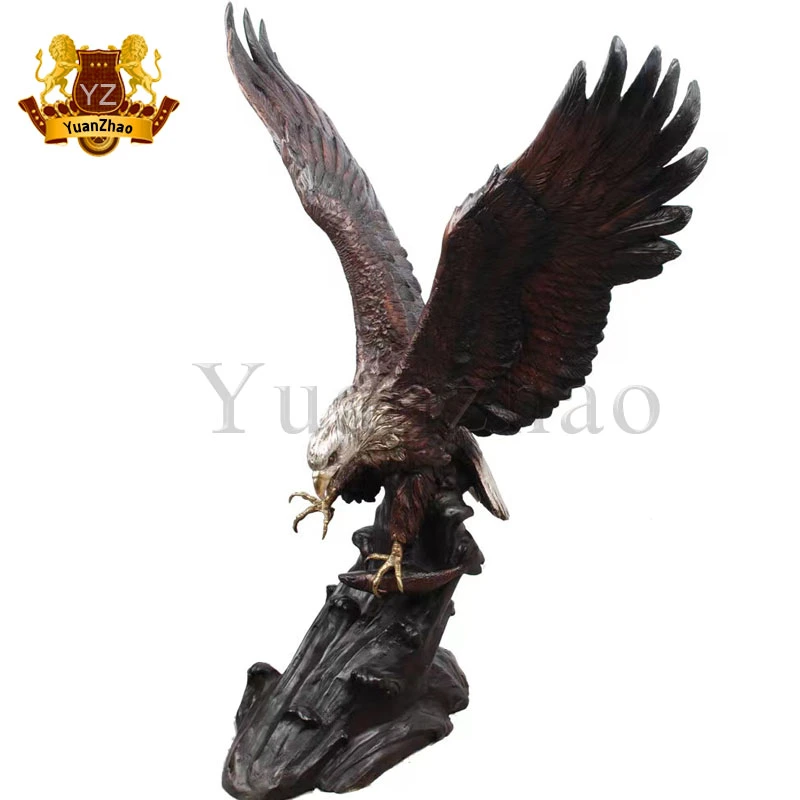 Hot Sale Outdoor Decoration Life Size Bronze Animal Statue Eagle Sculpture