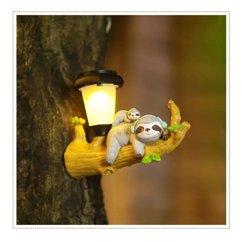 Solar Squirrel Sloth Hanging Lantern for Garden Decoration Ci22744