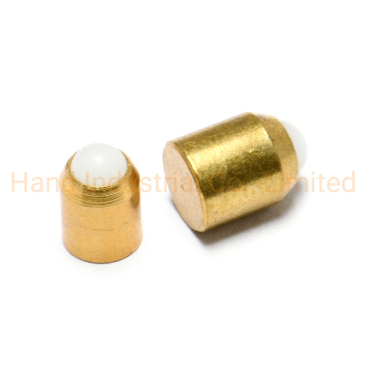 Brass Body Plastic Ball Nose Without Flange Spring Load M16 M12 High-Torque Push Fit Spring Plunger