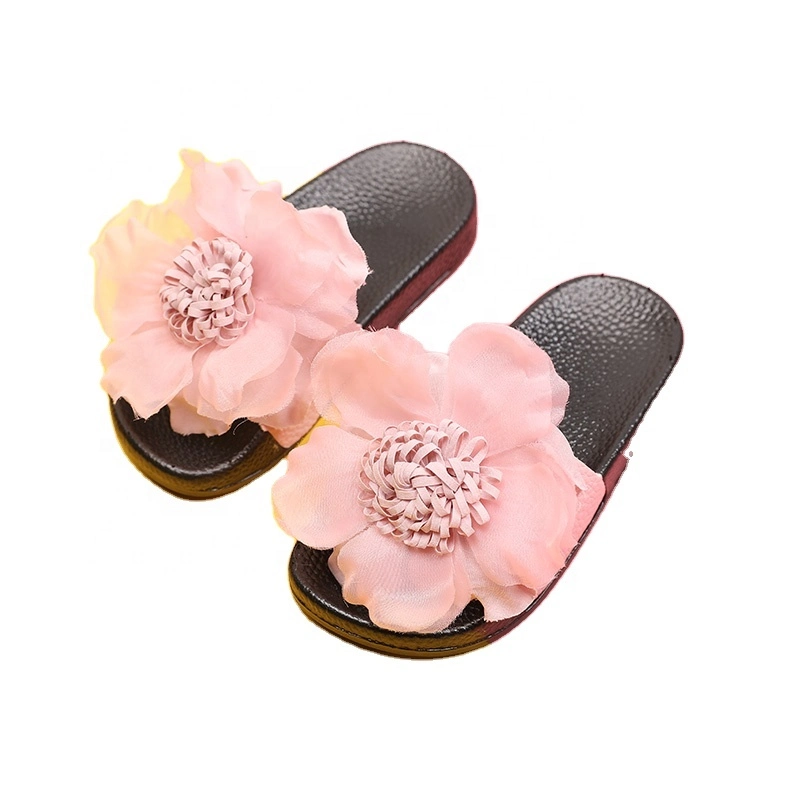 Footwear Wholesale/Supplier PVC Children Sandal Slippers Summer Girls Flower Summer Beach Girls Slides Beach Sandals PVC Kids Shoes