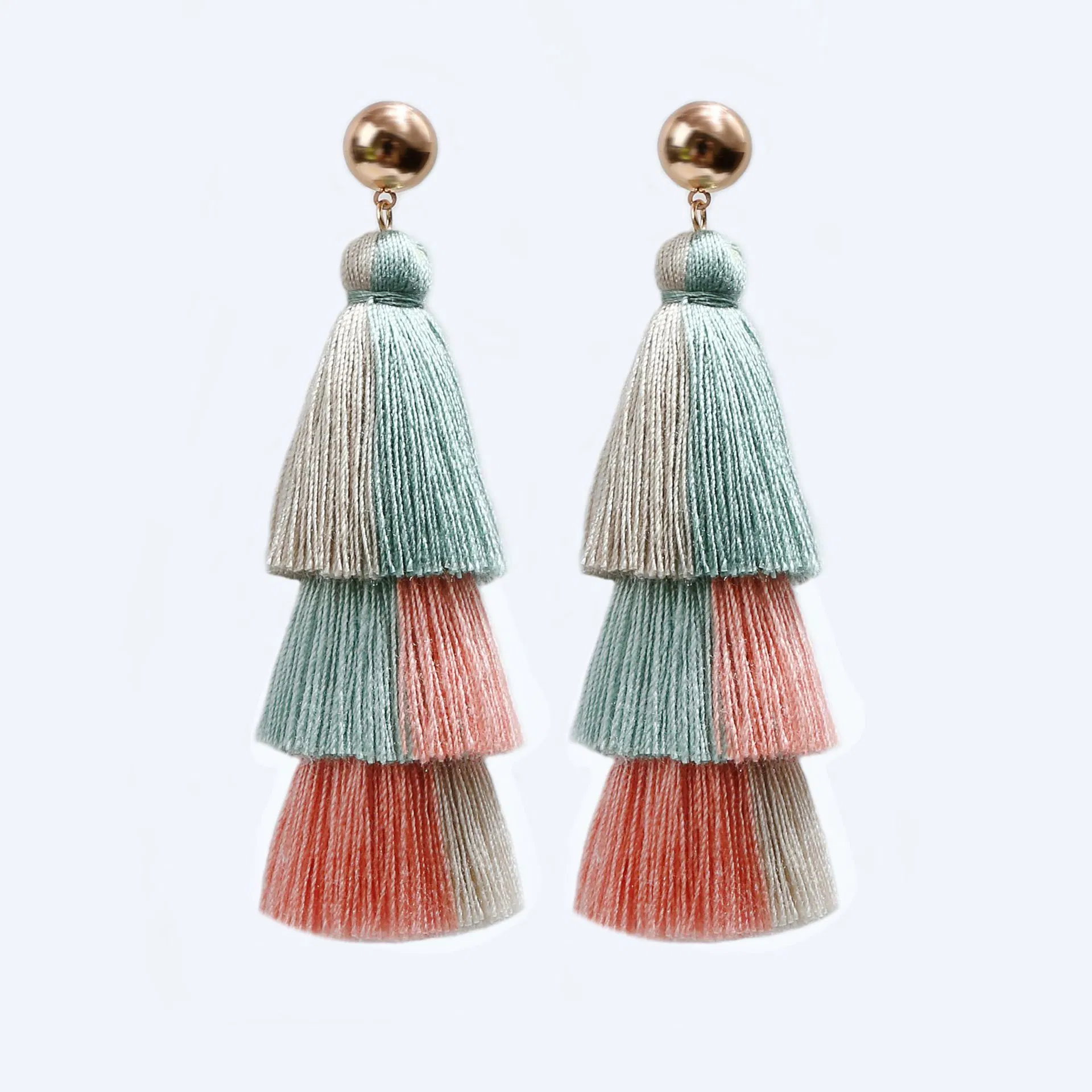 Wholesale/Supplier Women Fashion Promotion Gift Pendant Earrings Jewelry Tassel Drop Charm Gold Copper Peal Alloy Cotton Thread Earring