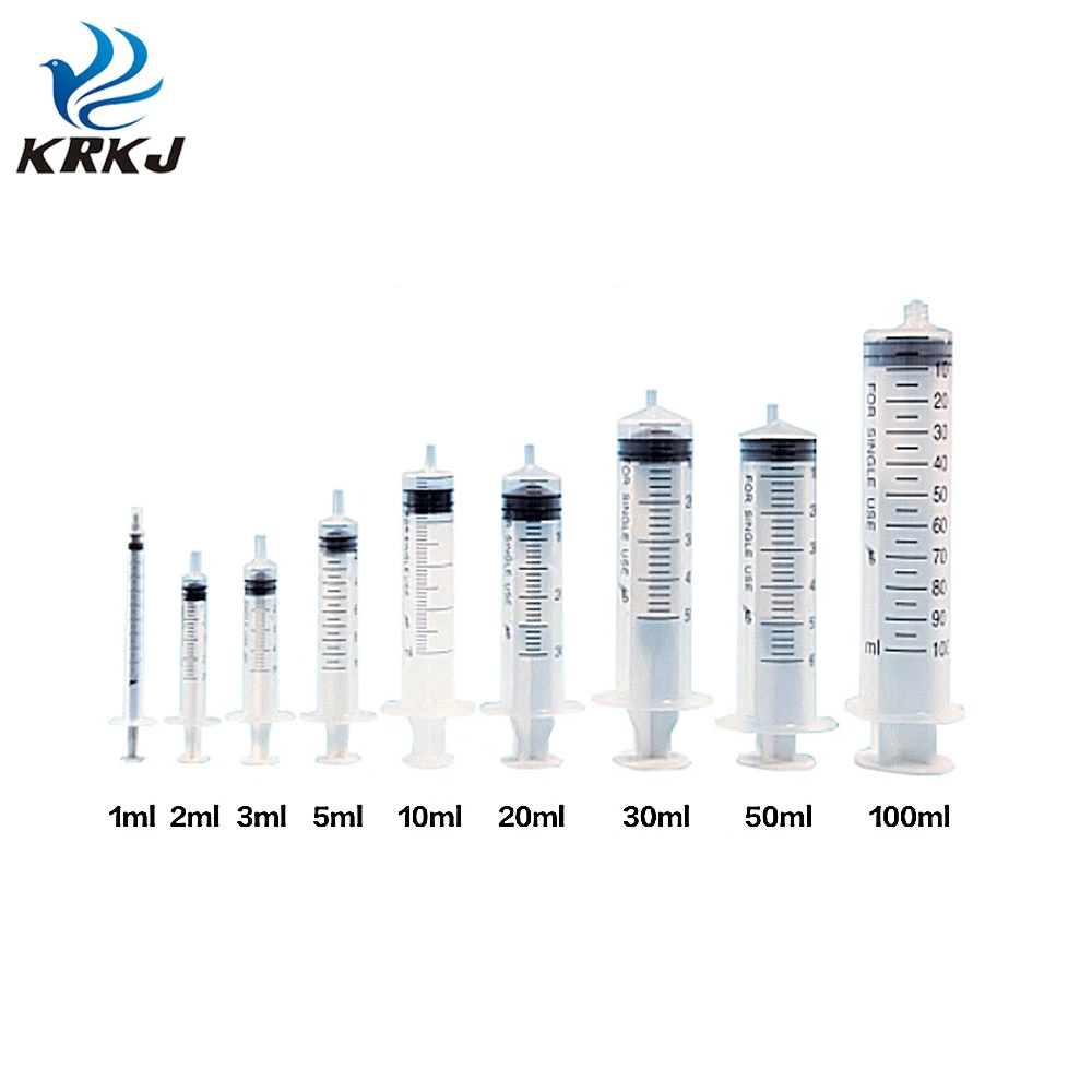 Veterinario 1ml - 100ml jeringa de inyección de ganado plástico transparente