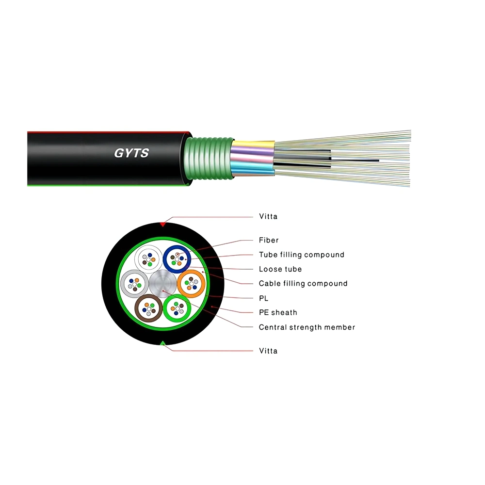 Armoured OFC 24 48 Cores GYTS Fiber Optic Cable Single Mode OS2