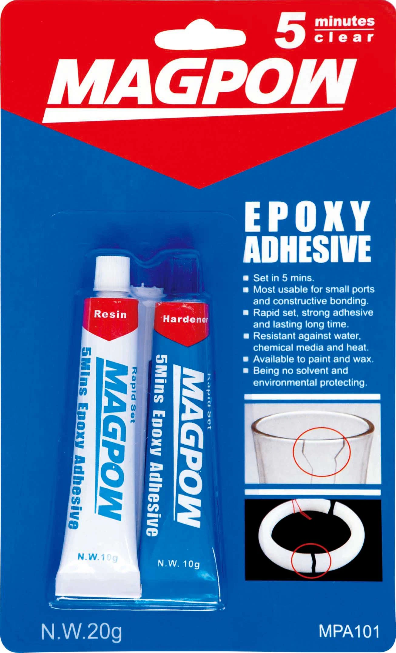 5min Rapid Dry Clear Ab Epoxy Steel Adhesive for Auto Spare Parts and Hardware