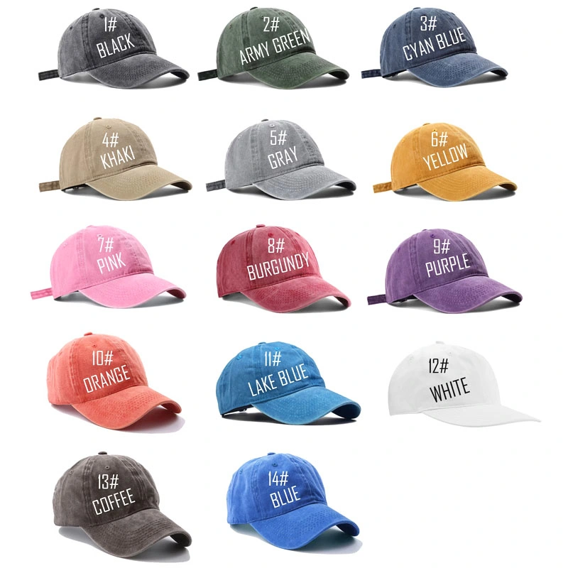 Men Women Vintage Cap Distressed Cotton Washed Embroidery Custom Baseball Cap