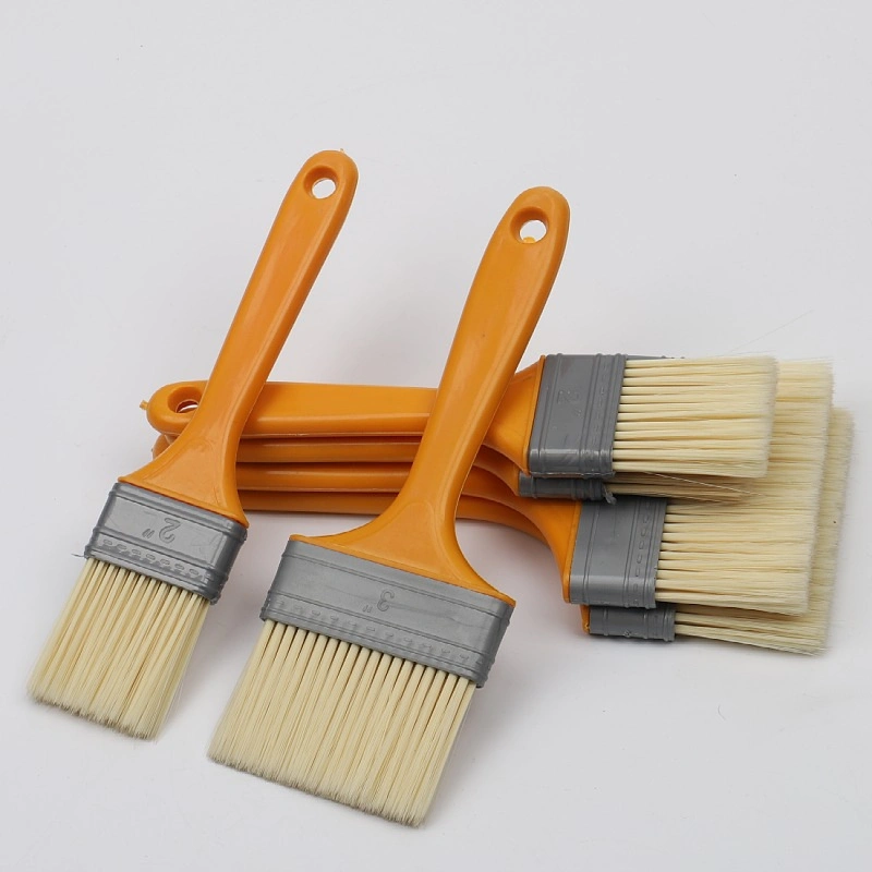 Plastic Handle Flat Stain Paint Brush with Plastic Hair