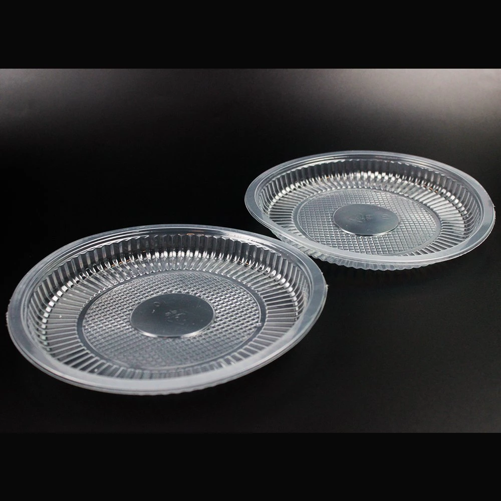 Conteneur de vaisselle jetable en plastique PP transparent plaque ronde de grade alimentaire bac pour le dîner