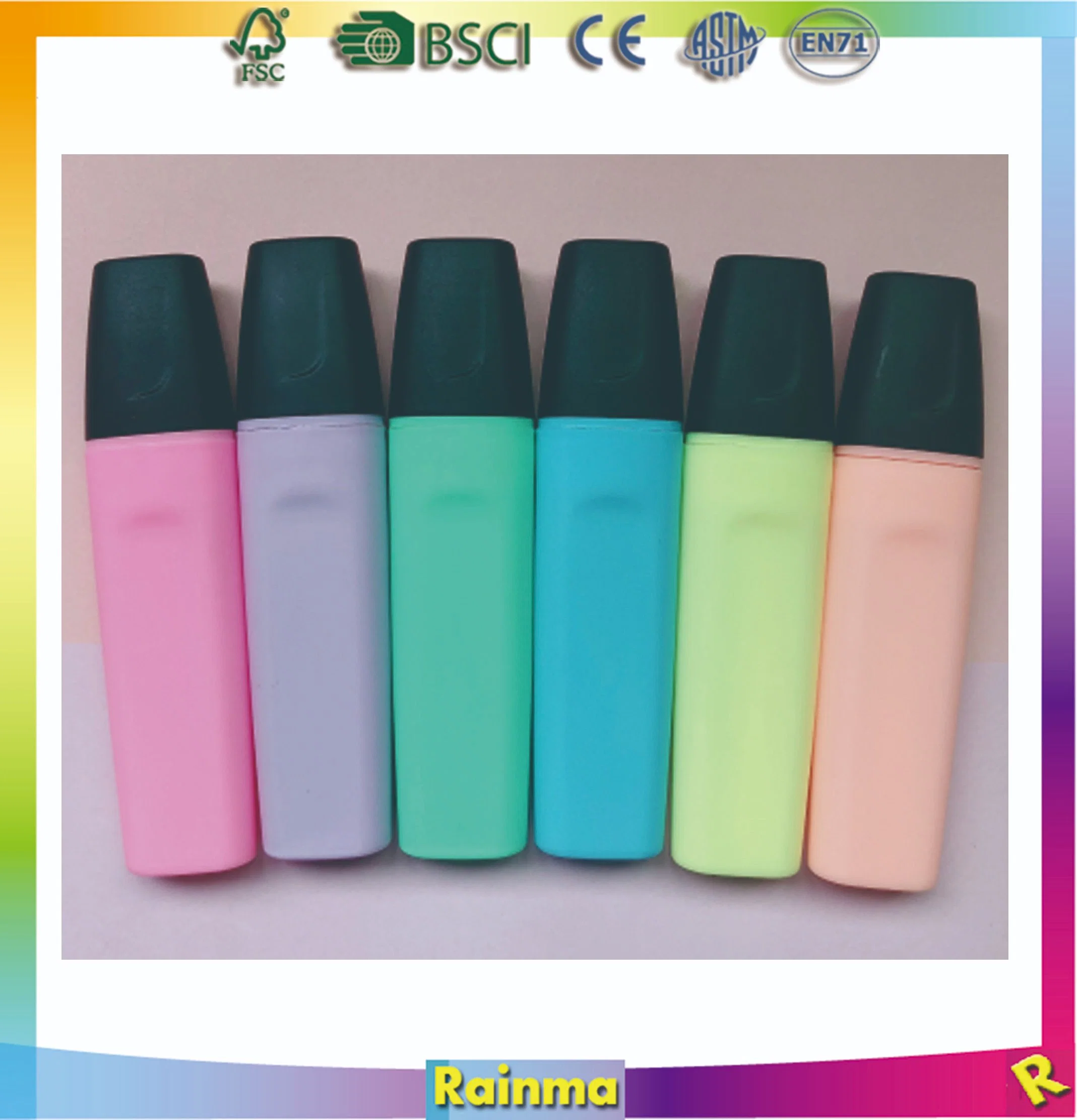 Plastic Color Highlighter Marker for Office, School, and Promotion Use