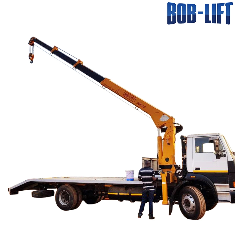 Bob-Lift engate montado Truck Crane 6 Ton com lança telescópica