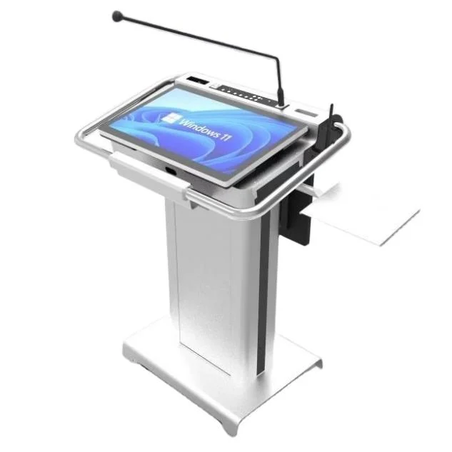 Height Adjustable Conference Podium; Digital Pulpit for Conference or Church; Presidential Lectern Stand