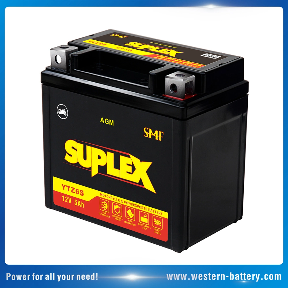 Suplex Ytz6s Sealed Maintenance Free Motorcycle Battery Yuasa Type 12V 5ah