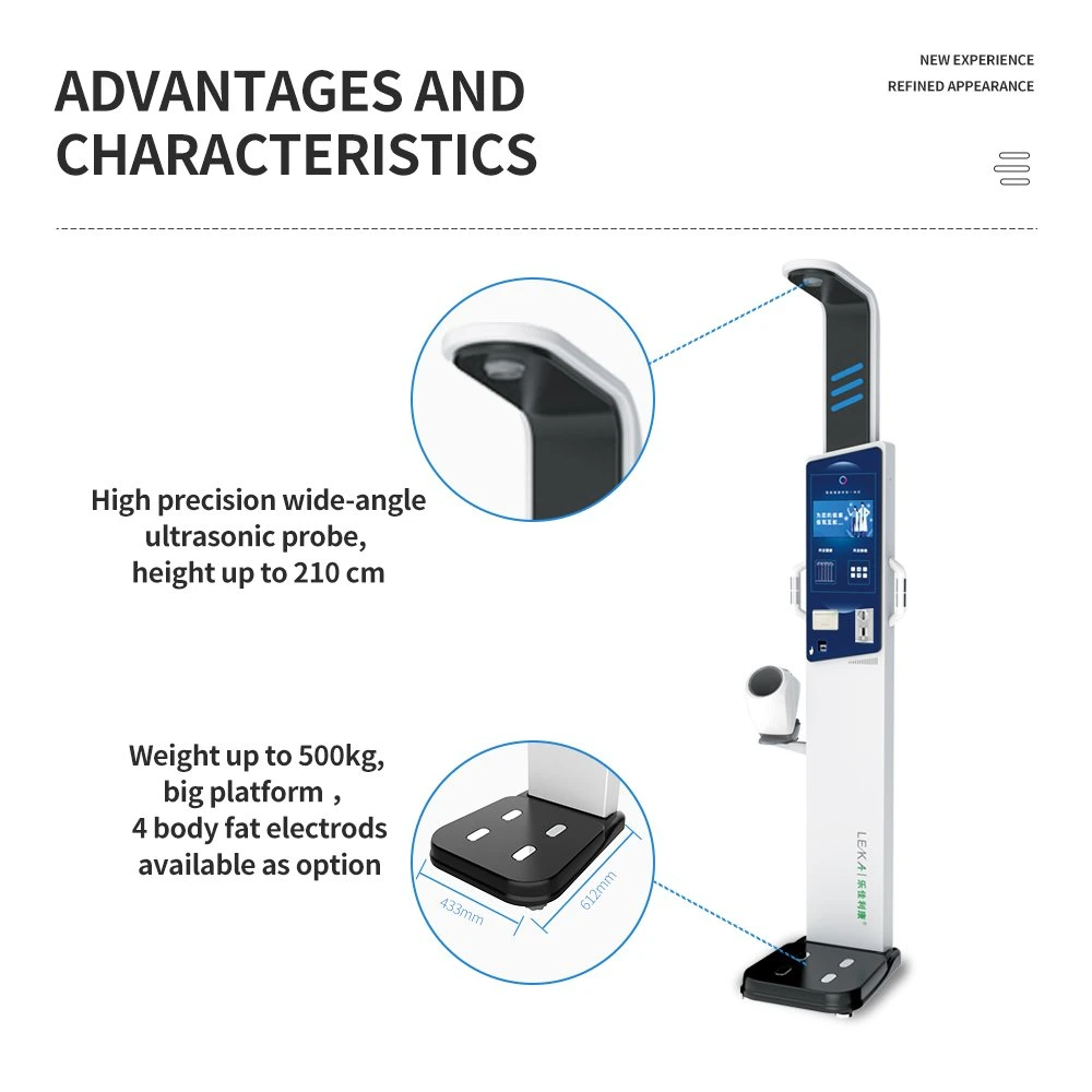 Hw-900g Big Touch Screen Display Medical Height Weight and Blood Pressure Scale