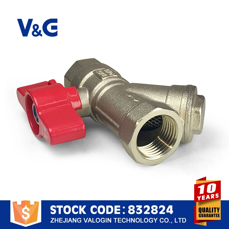 Valogin Butterfly Brass Ball Valve with Filter Fxf