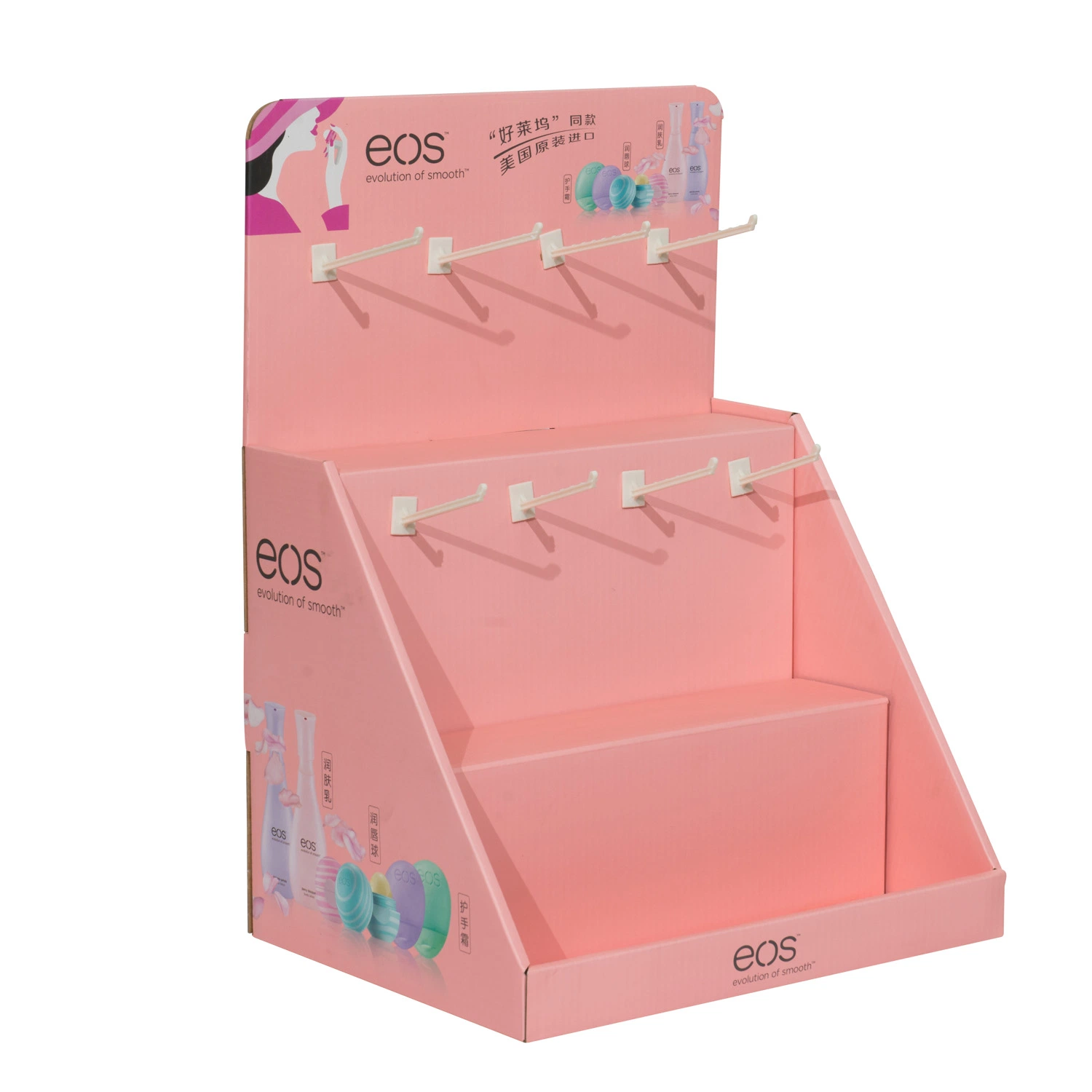 Toothbrush PDQ Paper Box Retail Show Box Cardboard Box Display with Hooks