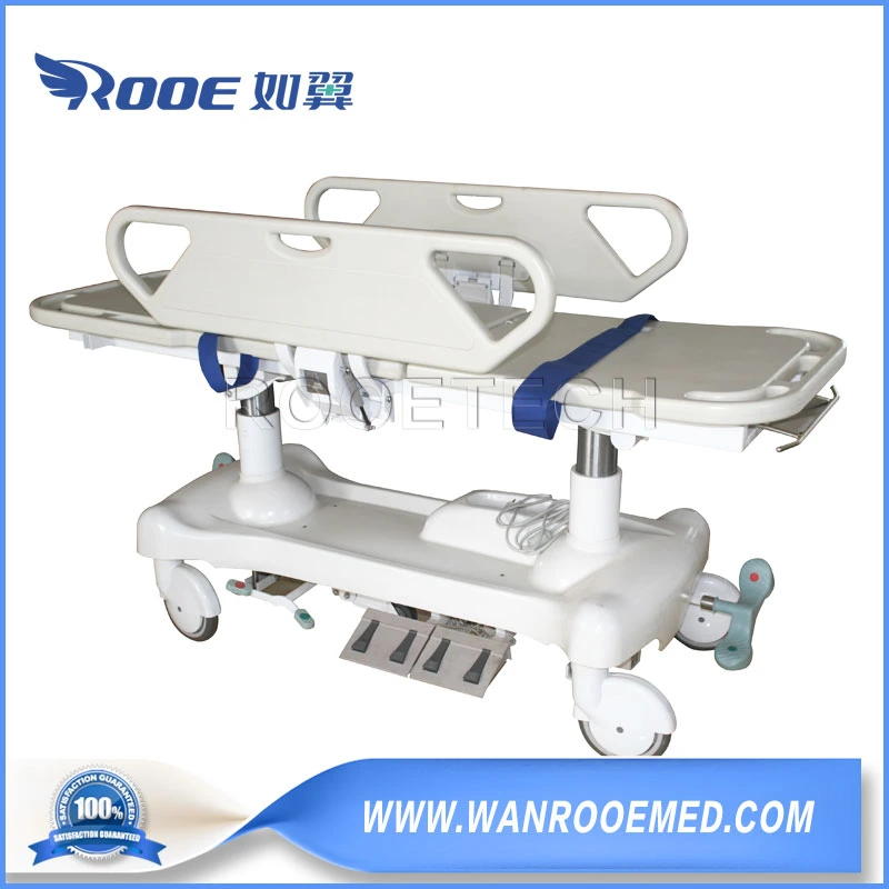 Multiposition Electric Patient Transport Stretcher Hospital Transfer Trolley with Foot Control