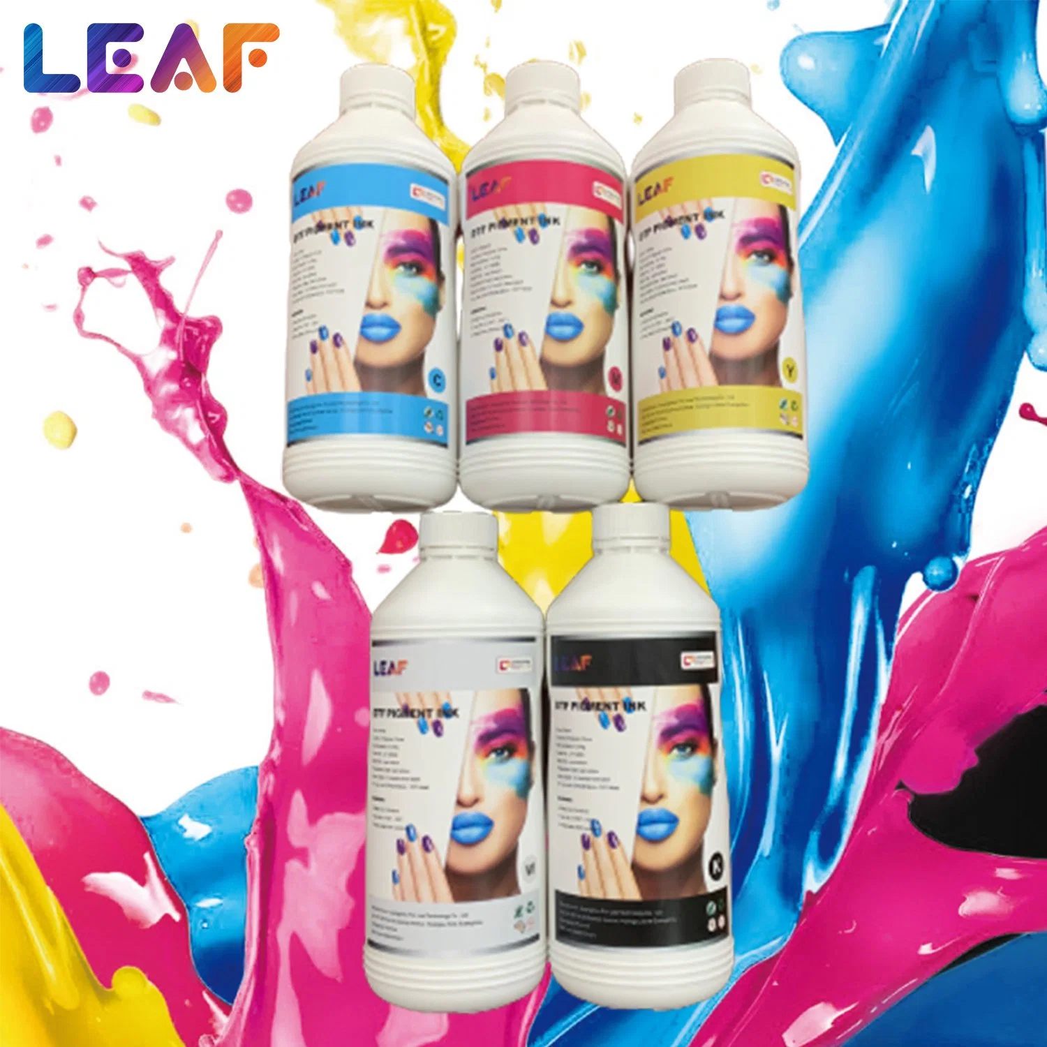 Leaf High Quality 5-Colors 1000ml Textile DTF Printing Ink For DTF Film