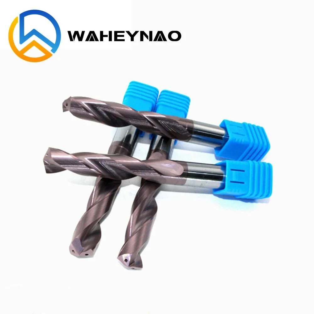 Waheynao CNC Drilling Tools Coolant Indexable Straight Shank Tungsten Carbide Twist Drill Bits